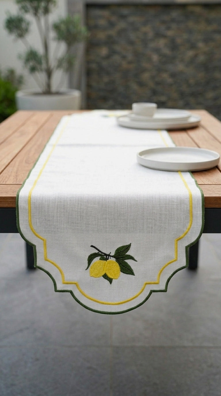 Limoncella Embroidered Runner
