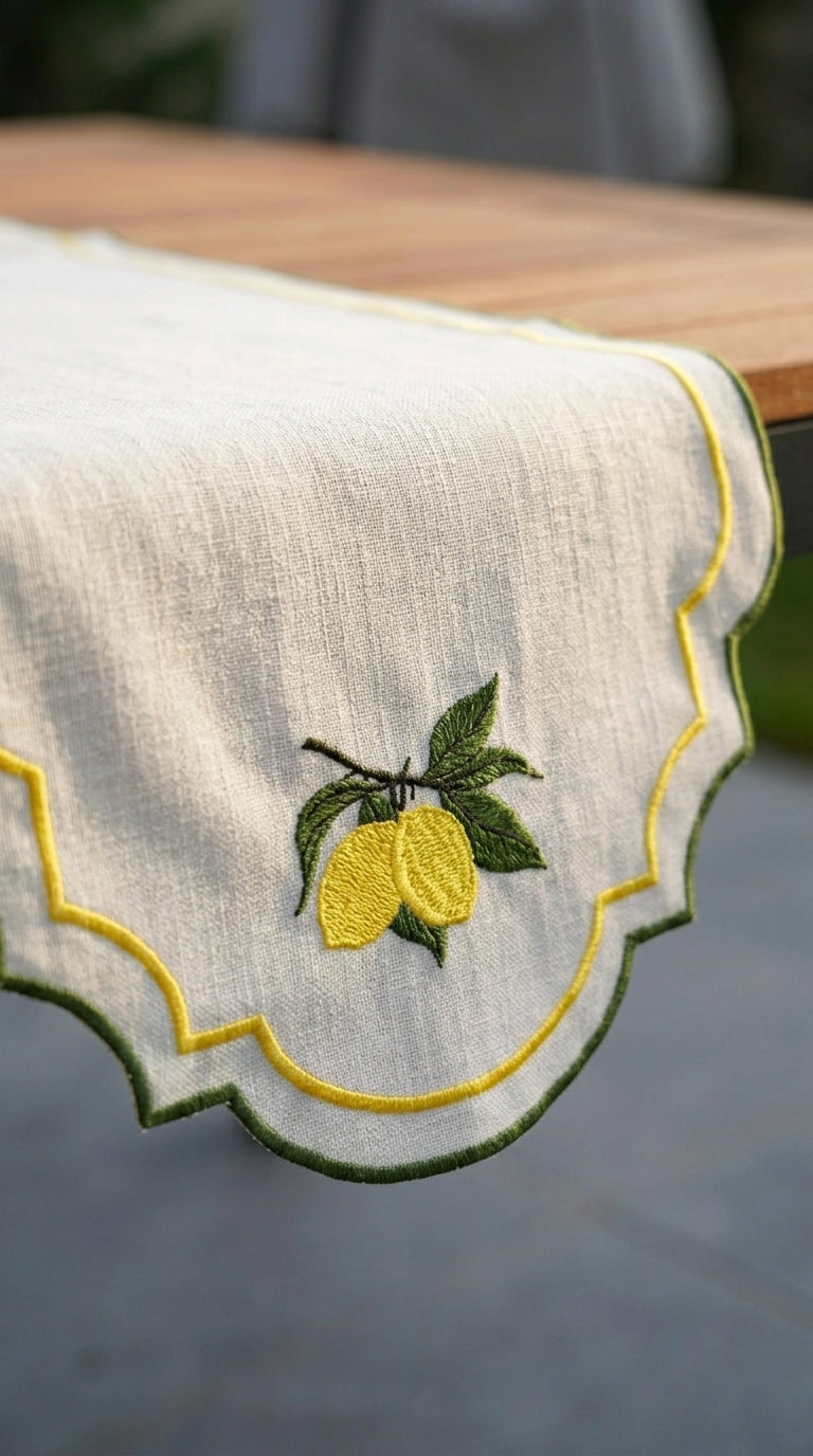 Limoncella Embroidered Runner