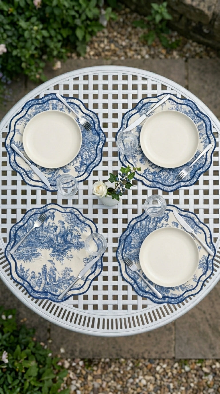 مفارش توال أزور (Toile Azure) للطاولات
