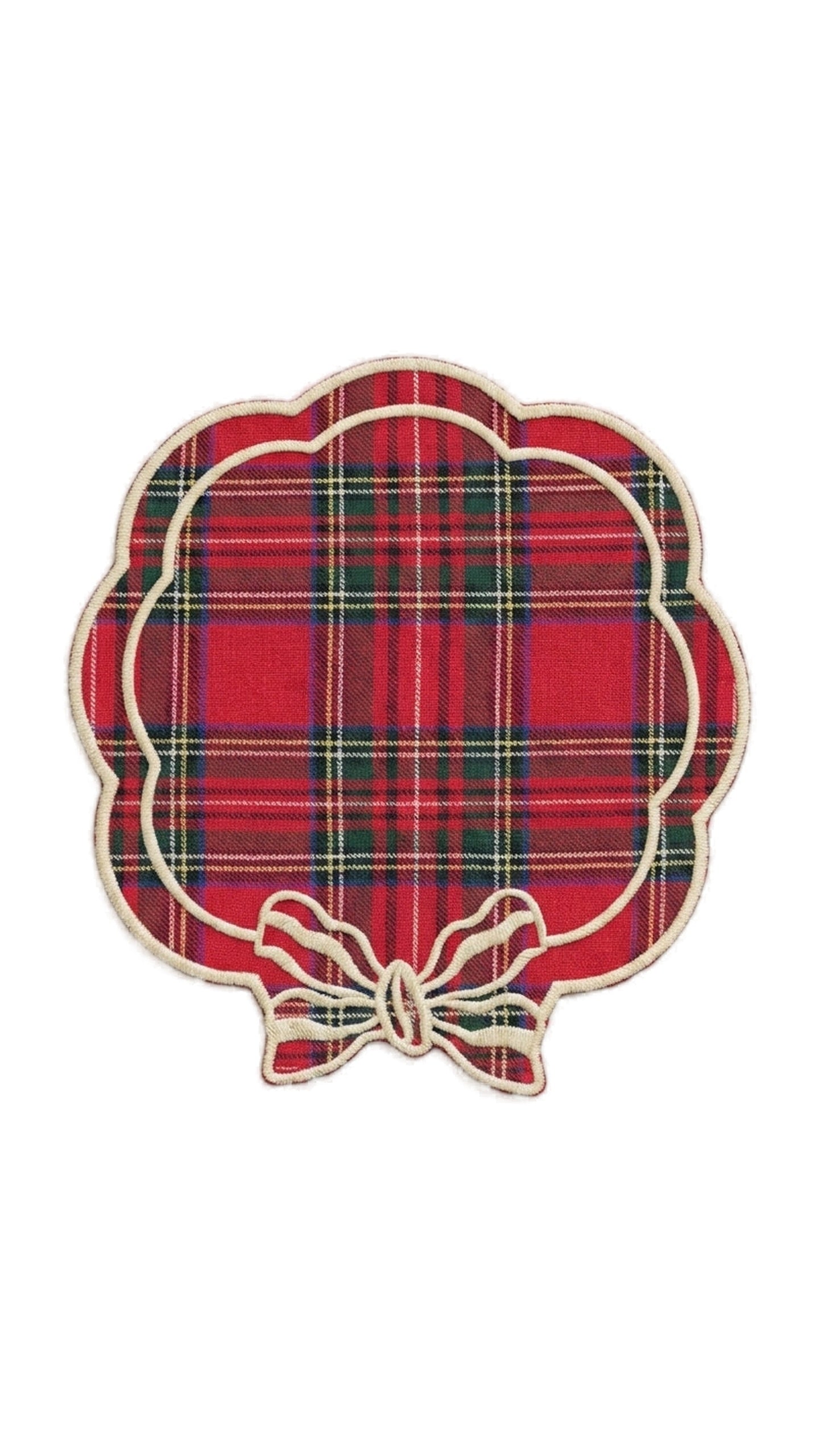 Tartan Rouge Bow Kokteyl Peçetesi