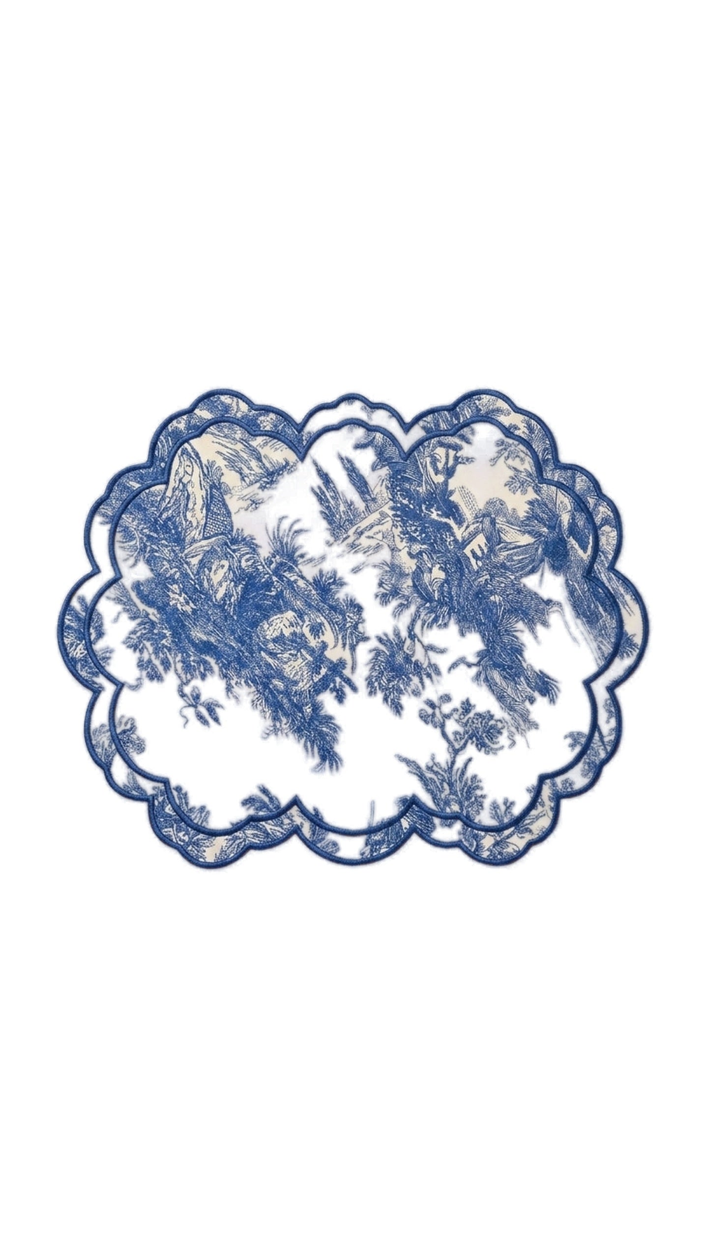 Toile Azure Embroidered Amerikan Servis