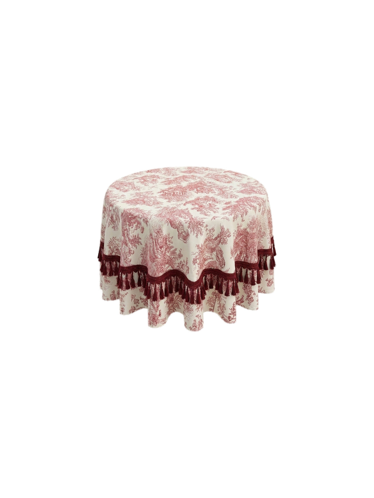 Toilea Burgundy Round Tablecloth