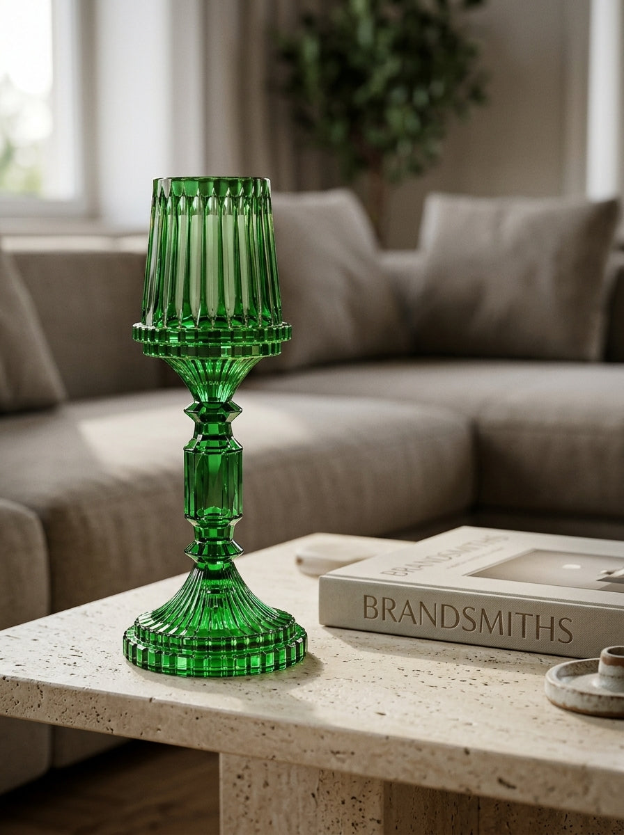 Yeşil Kristal Şamdan - 36 CM