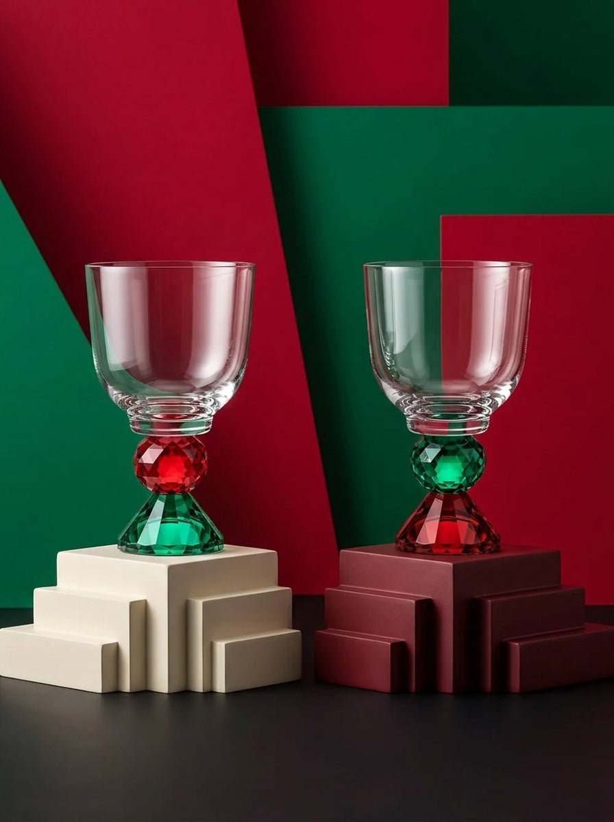 Christmas Classics – Ruby Emerald Emerald Ruby Lumi İkili Kristal Kadeh Seti
