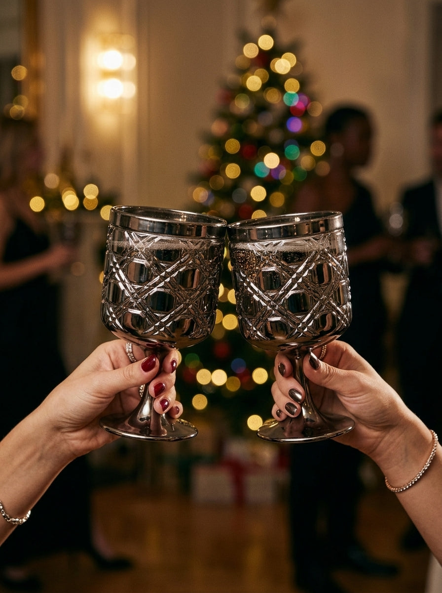Christmas Classics – Titanium Geometric İkili Kristal Kadeh Seti