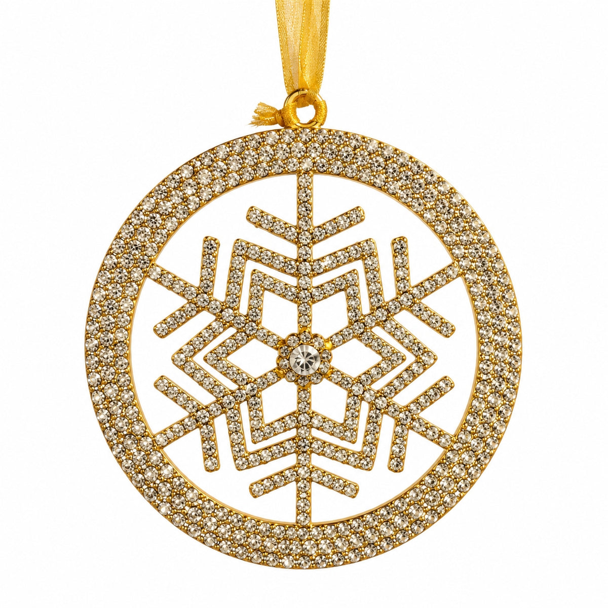 Golden Crystal Snowflake Yılbaşı Ağacı Süsü