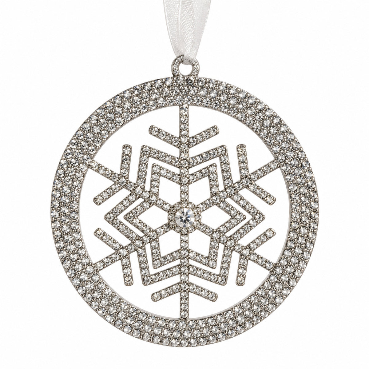 Silver Crystal Snowflake Yılbaşı Ağacı Süsü