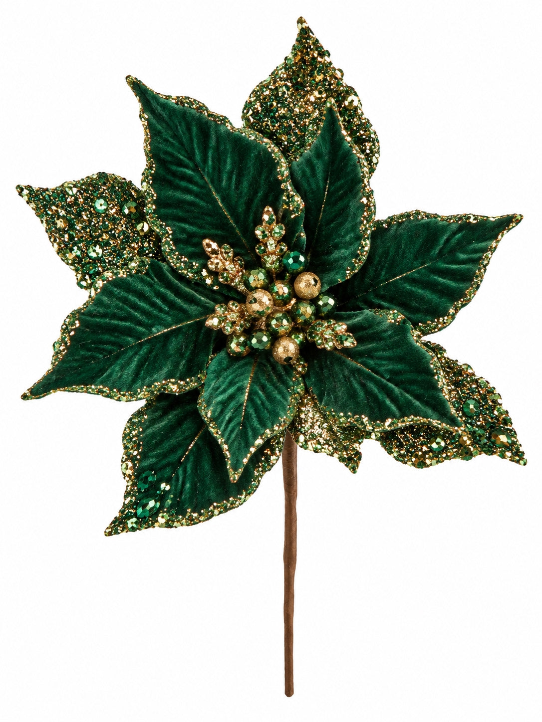 Emerald Champagne Poinsettia Klipsli Yılbaşı Çiçeği
