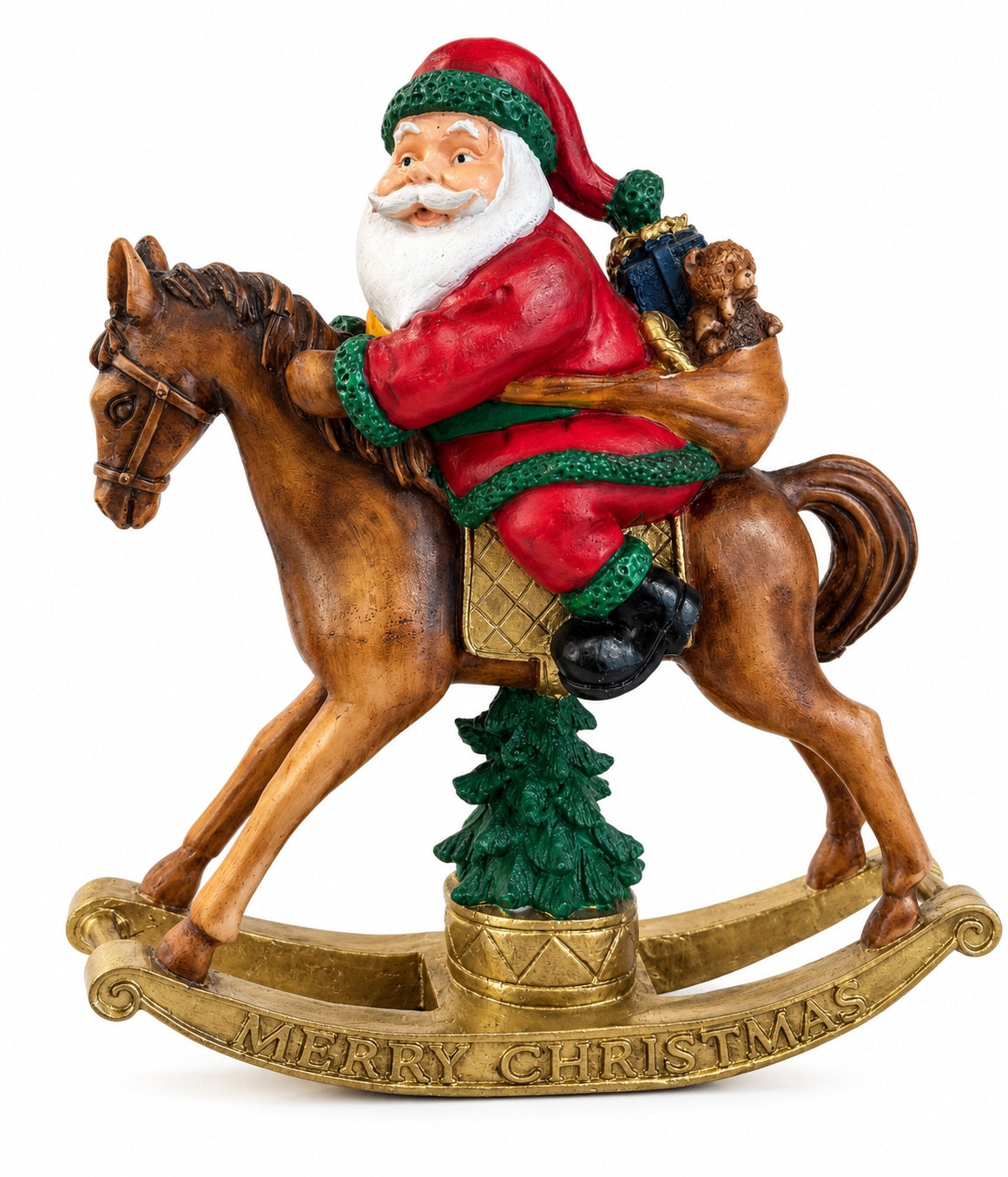 Christmas Rocking Horse Santa Dekoratif Yılbaşı Objesi