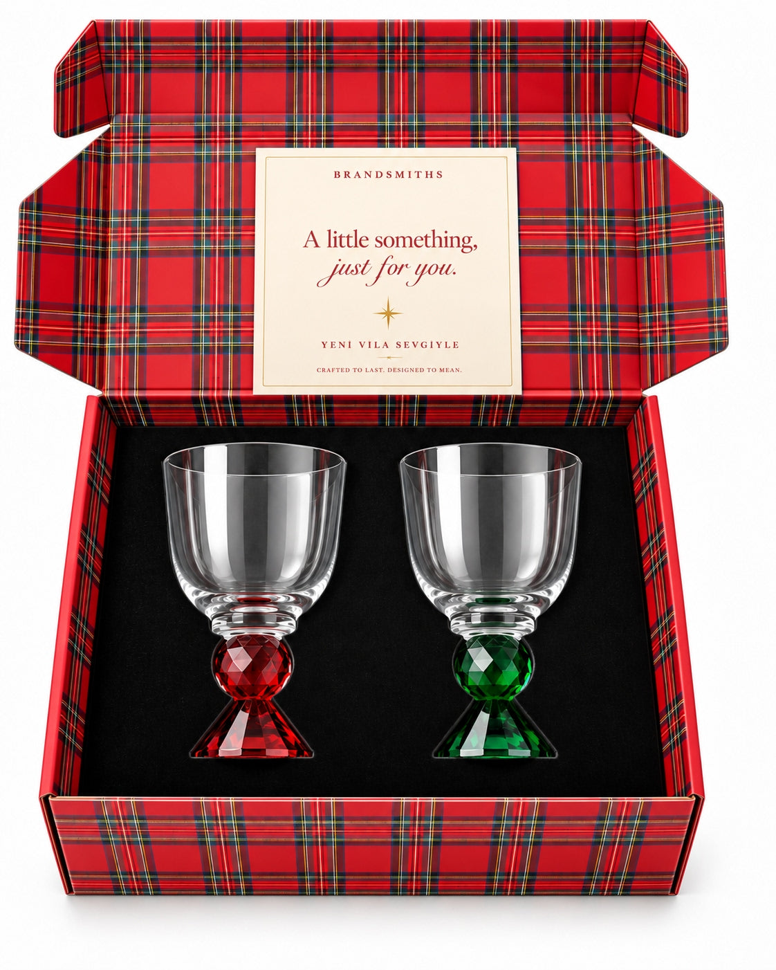 Christmas Classics – Ruby Emerald Lumi İkili Kristal Kadeh Seti