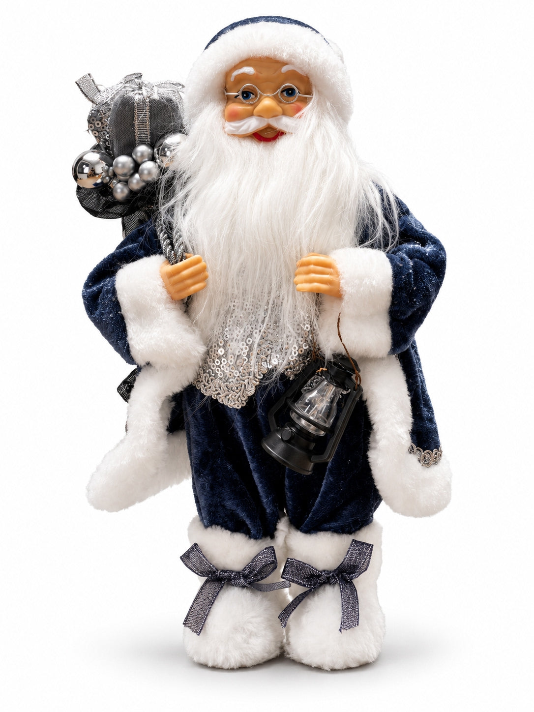 Midnight Silver Santa Dekoratif Noel Baba - 30 cm