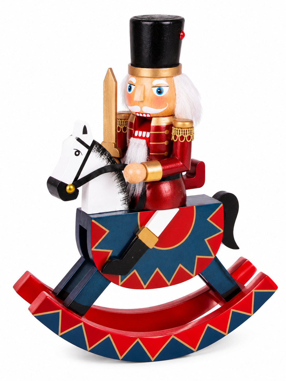 Royal Rider Kılıçlı Fındıkkıran Sallanan Atlı Yılbaşı Süsü – 25 CM x 30 CM