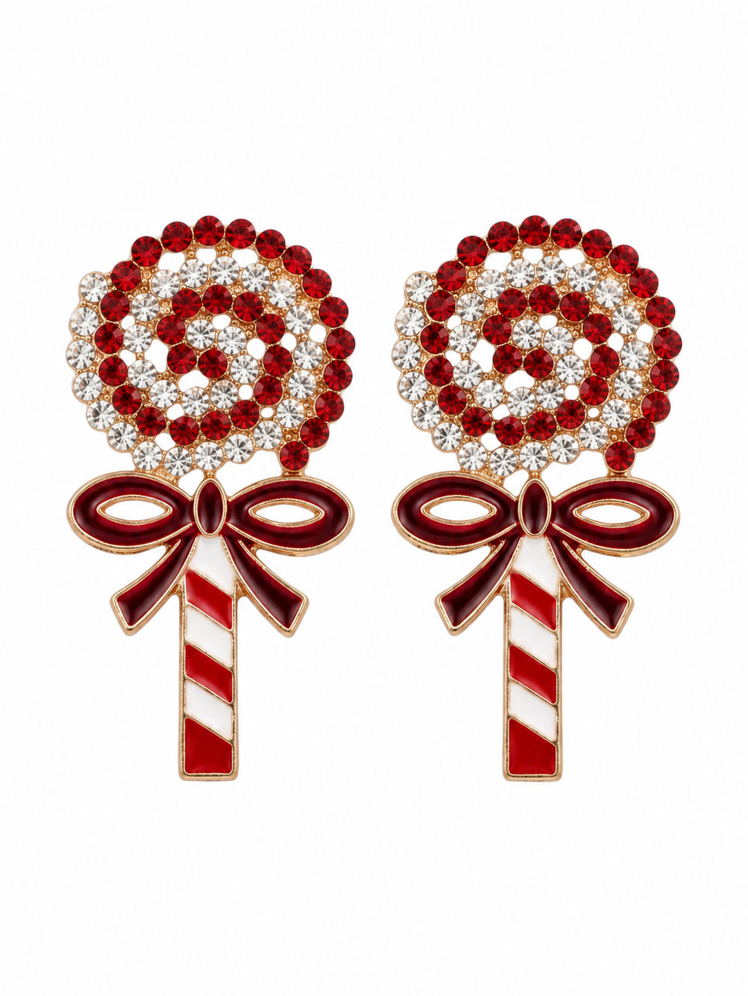 Candy Swirl Crystal Christmas Küpe