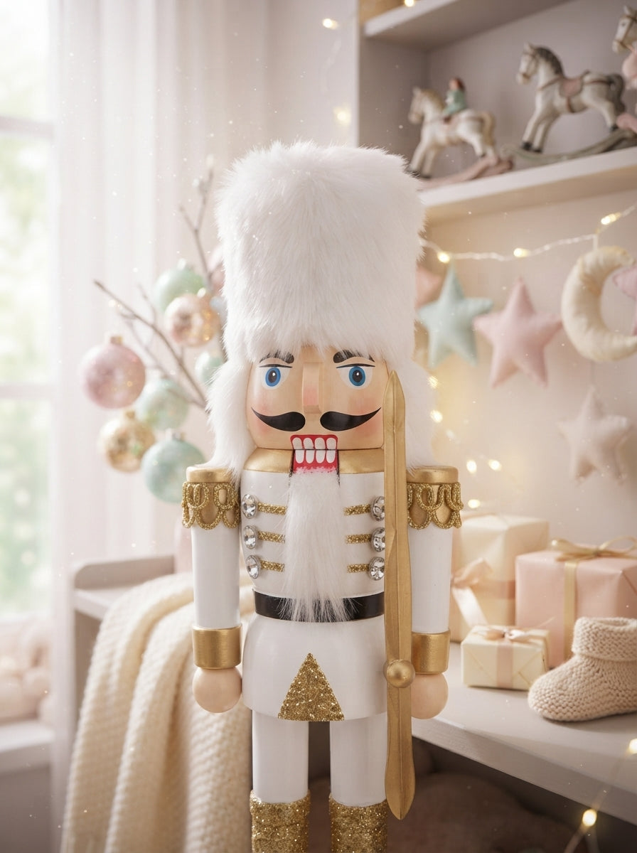 White Gold Royal Guard Ahşap Fındıkkıran Kurşun Asker - 20 CM
