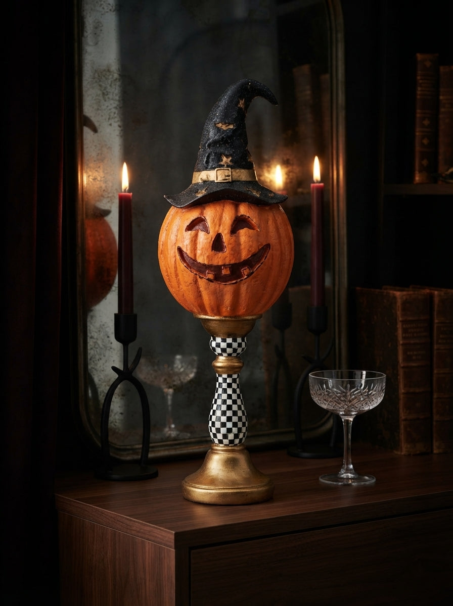 Midnight Pumpkin Witch Dekoratif Halloween Objesi