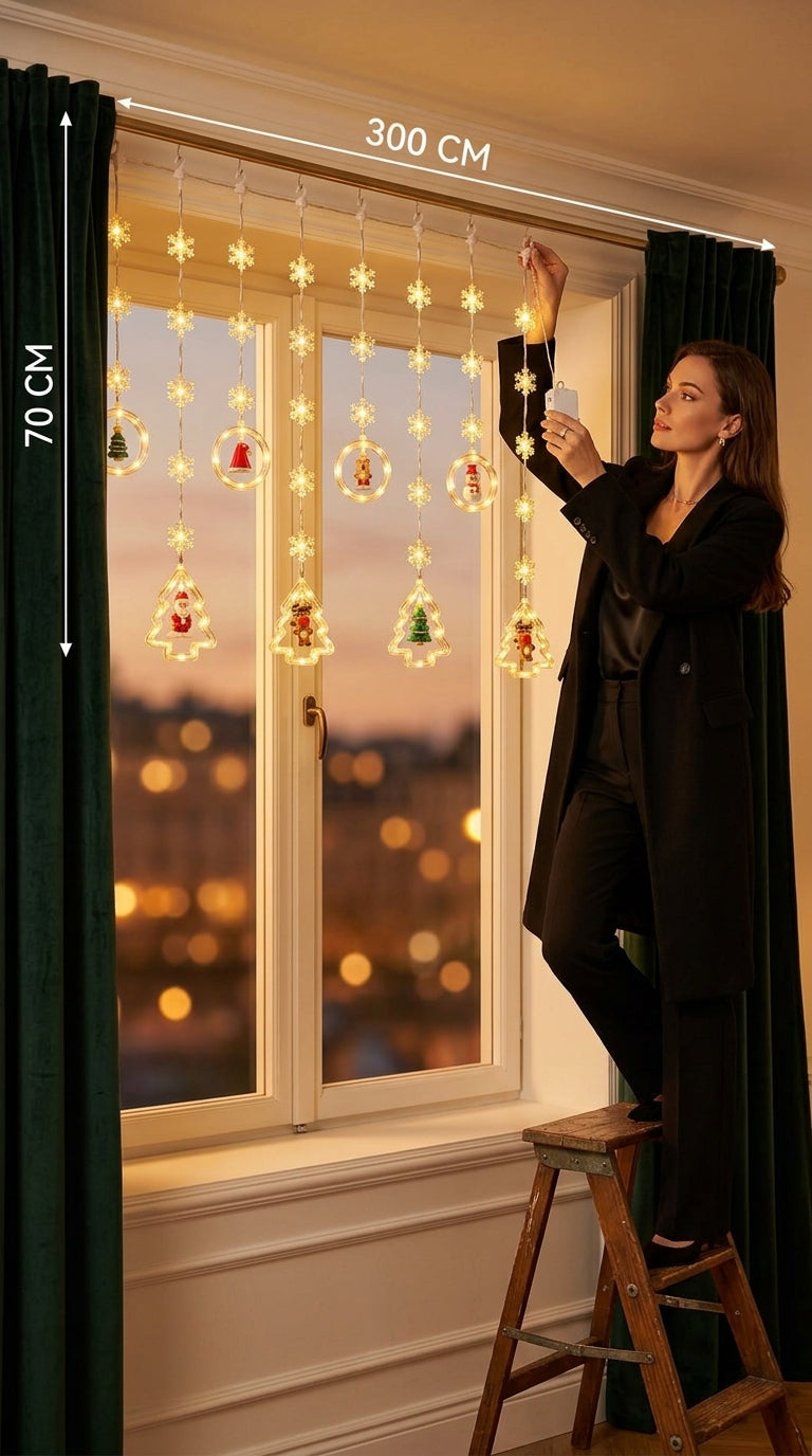 Christmas Magic 130 LED Figürlü Perde Yılbaşı Işığı
