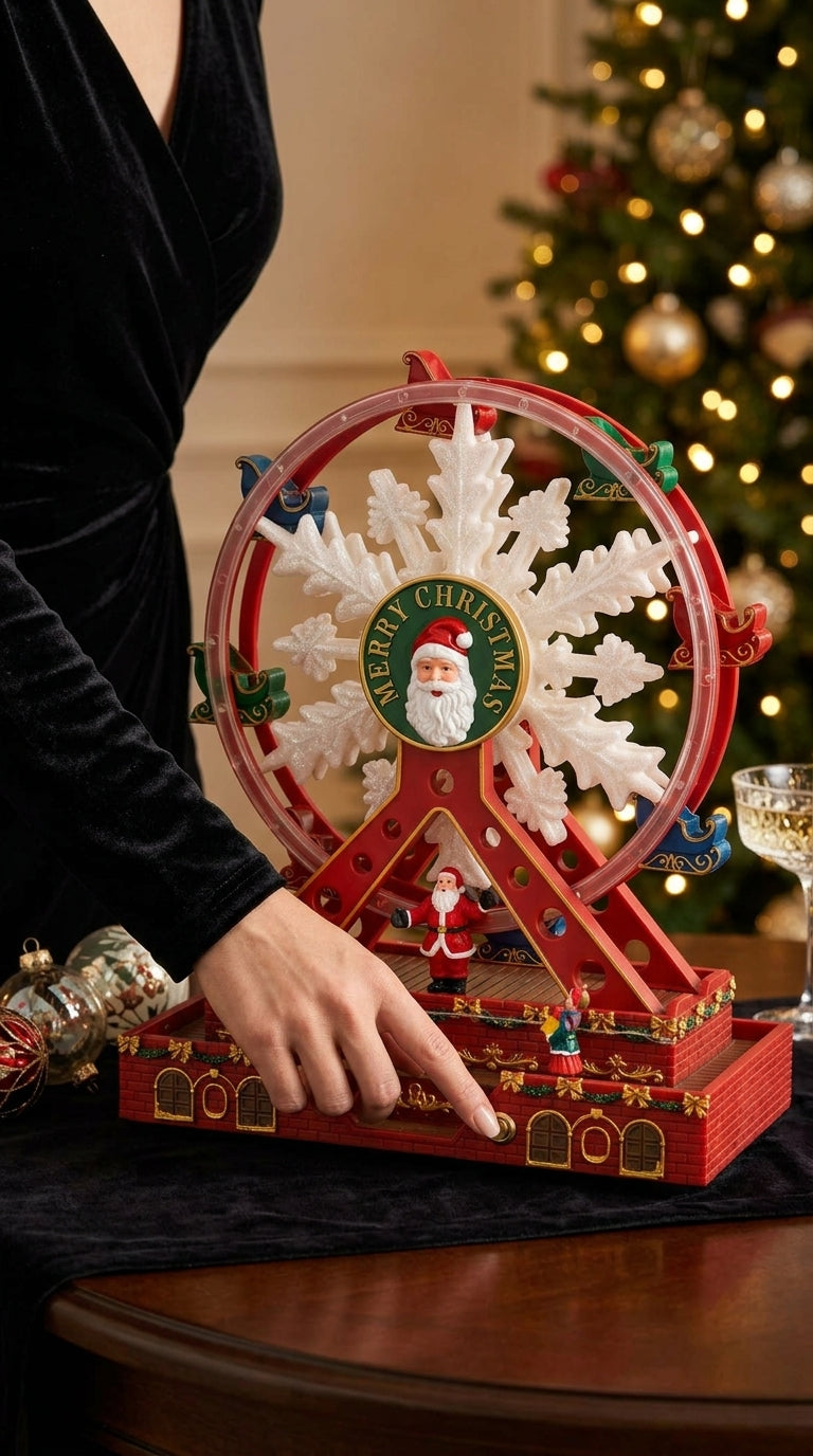 Merry Christmas Ferris Wheel Işıklı &Hareketli Yılbaşı Dönme Dolabı