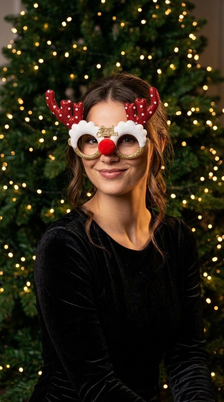 Rudolph Merry Christmas Yılbaşı Parti Gözlüğü