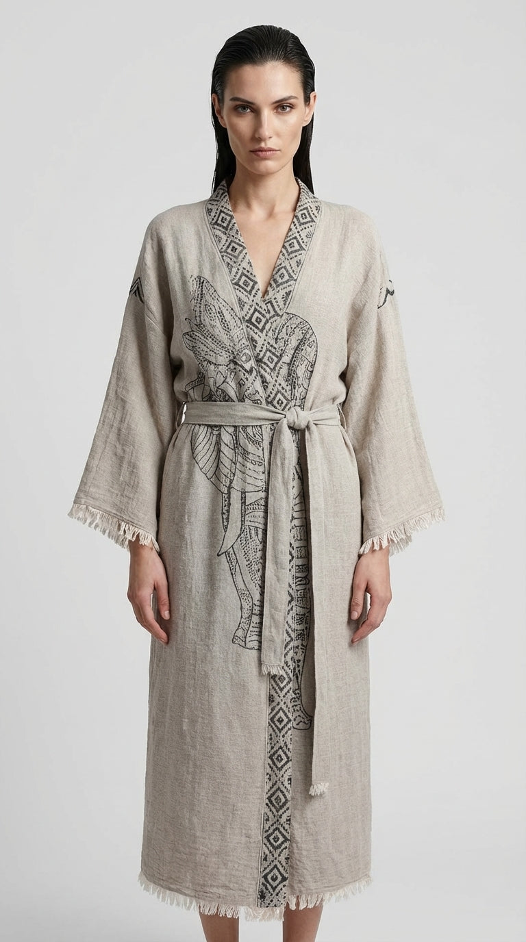 Grey Elephant Kimono