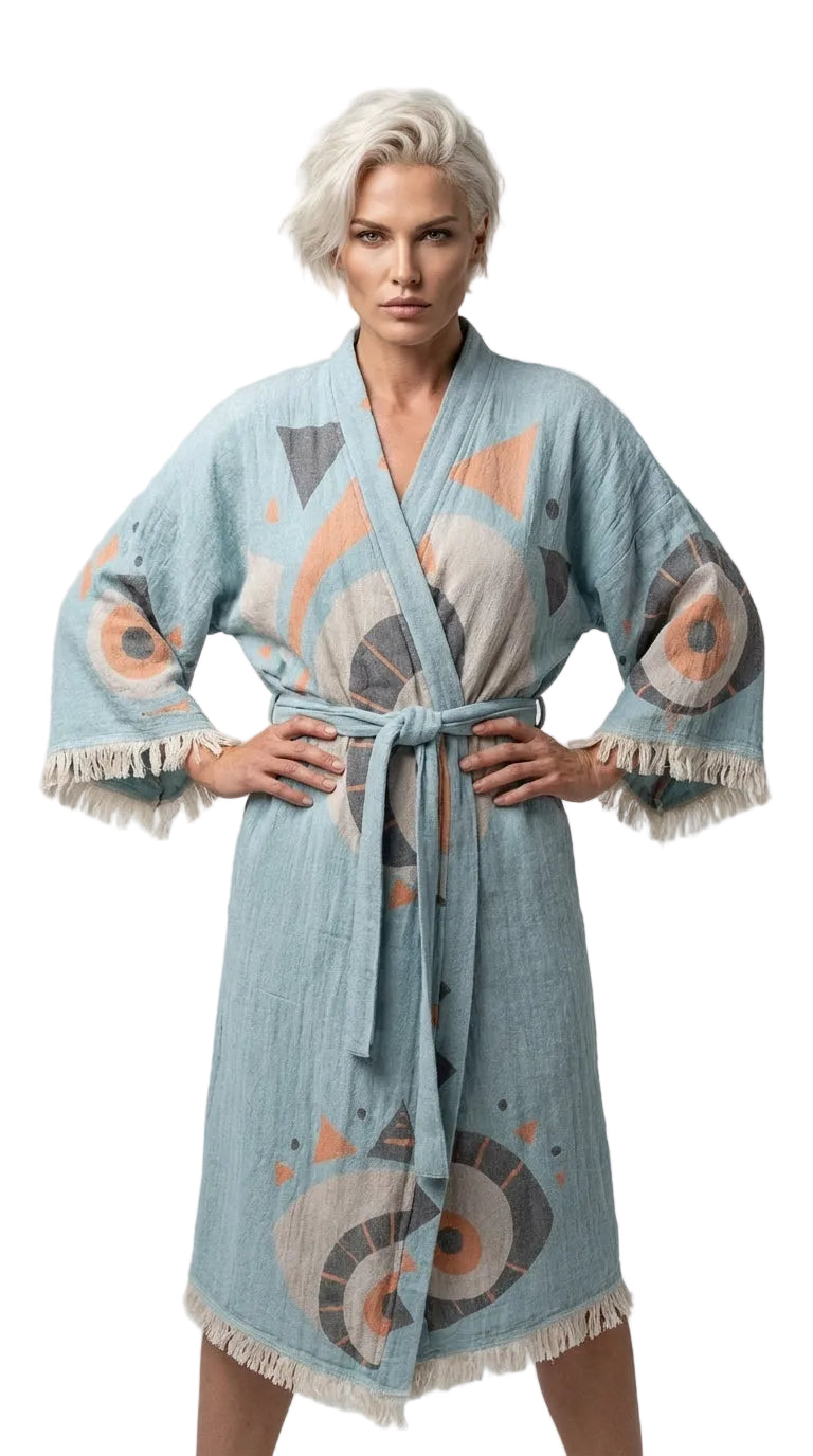 Blue Evil Eye Kimono