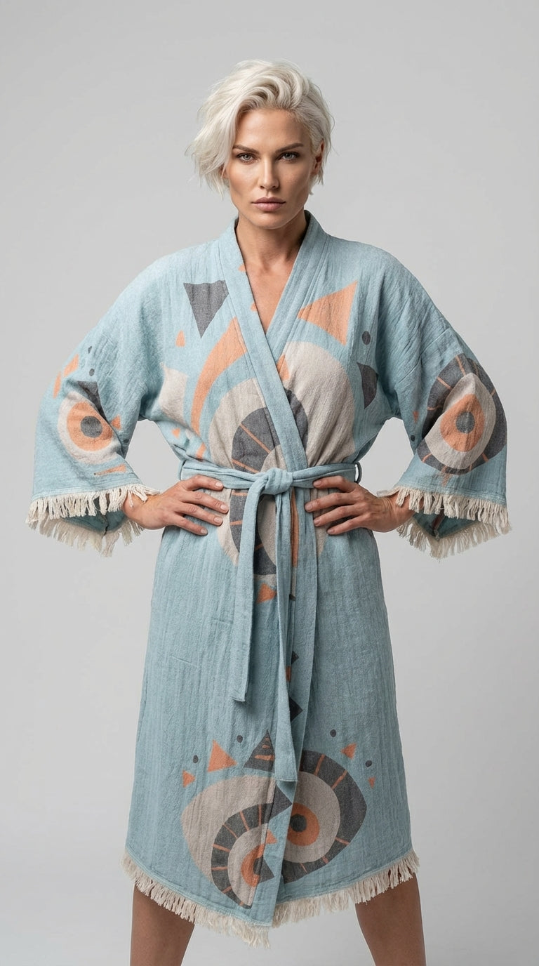 Blue Evil Eye Kimono