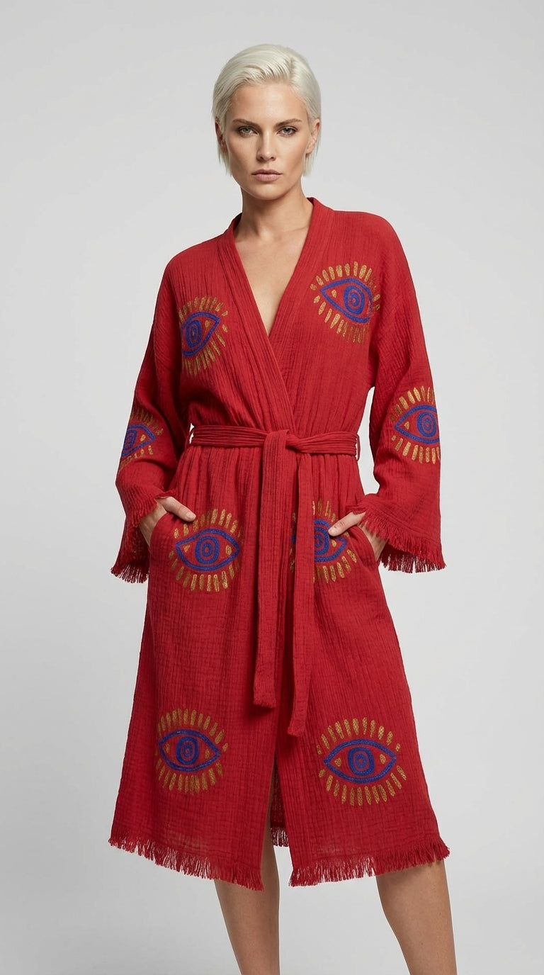 Burgundy VisionGuard Kimono