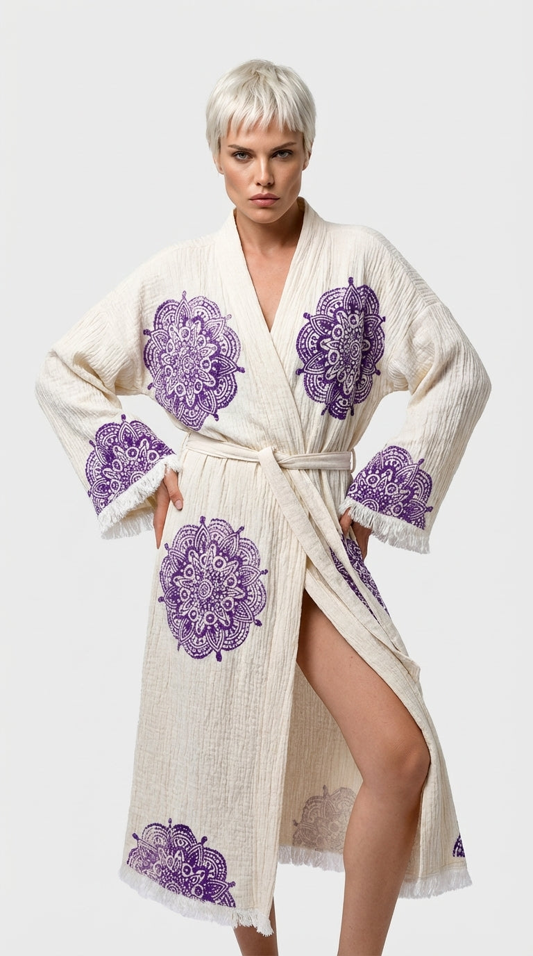 Natural Mandala Drift Kimono