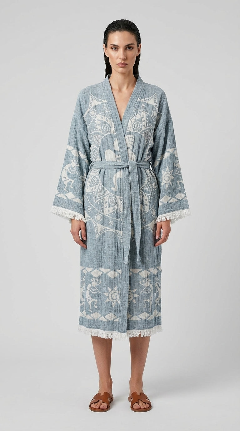 Gray Dreamcatcher Kimono