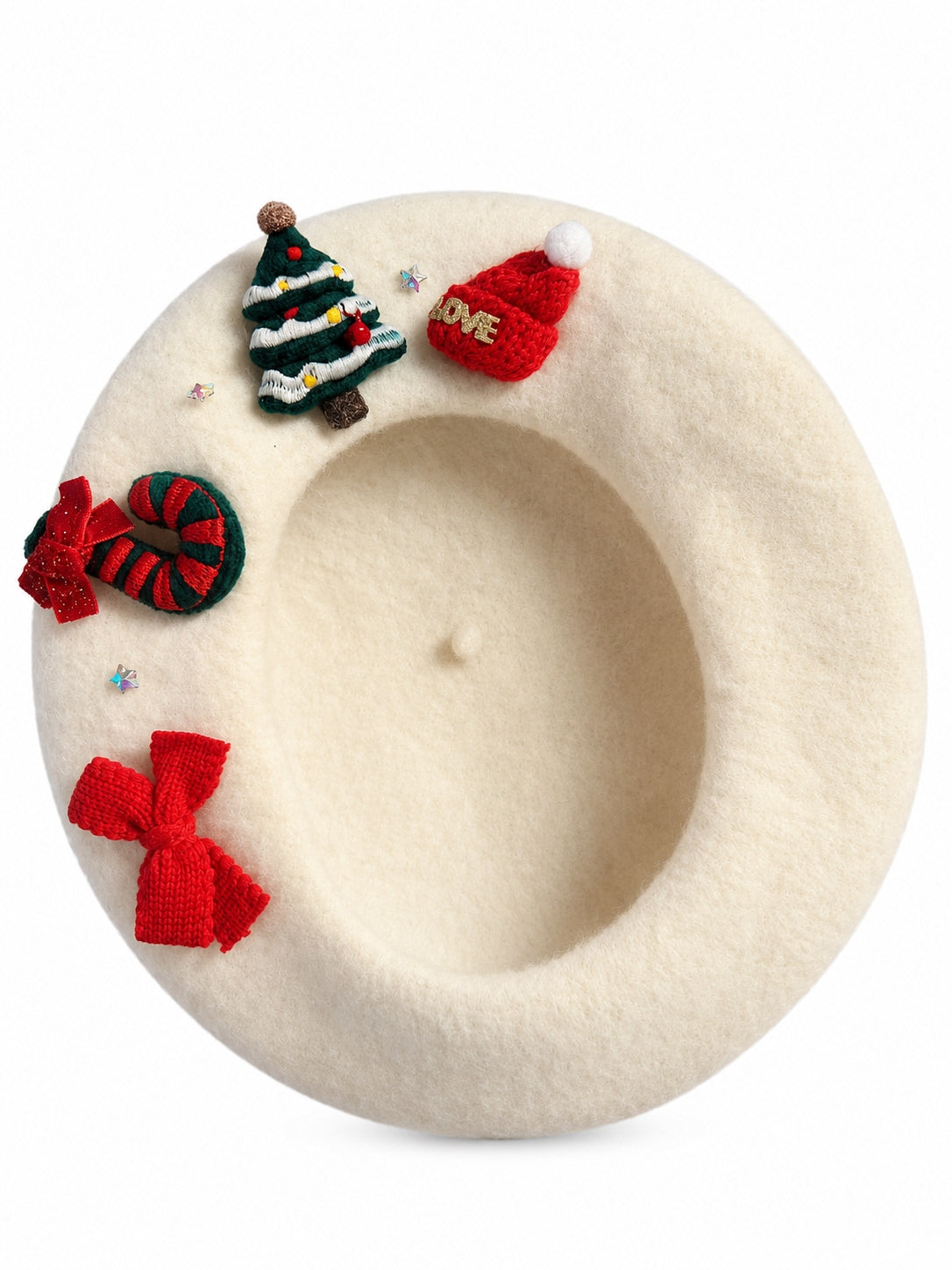 Christmas Charm Ekru Yılbaşı Şapka