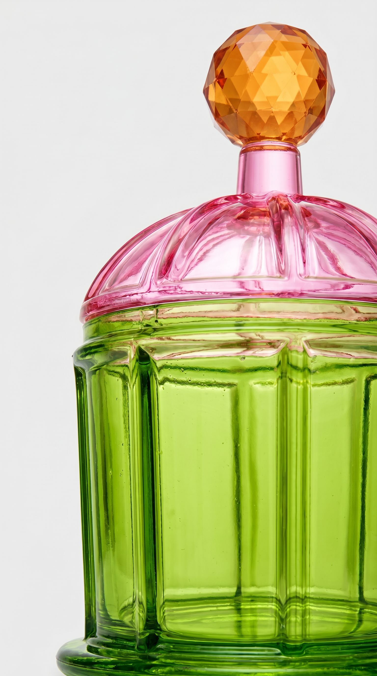 Lumi Kapaklı Kristal Obje-Rose Green