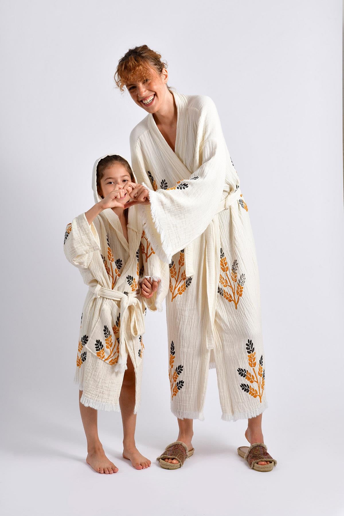 Golden Wheat Anne Çocuk Kimono Set