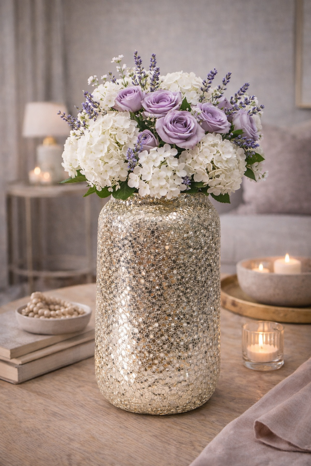 Golden Textured Shimmering Decorative Vase