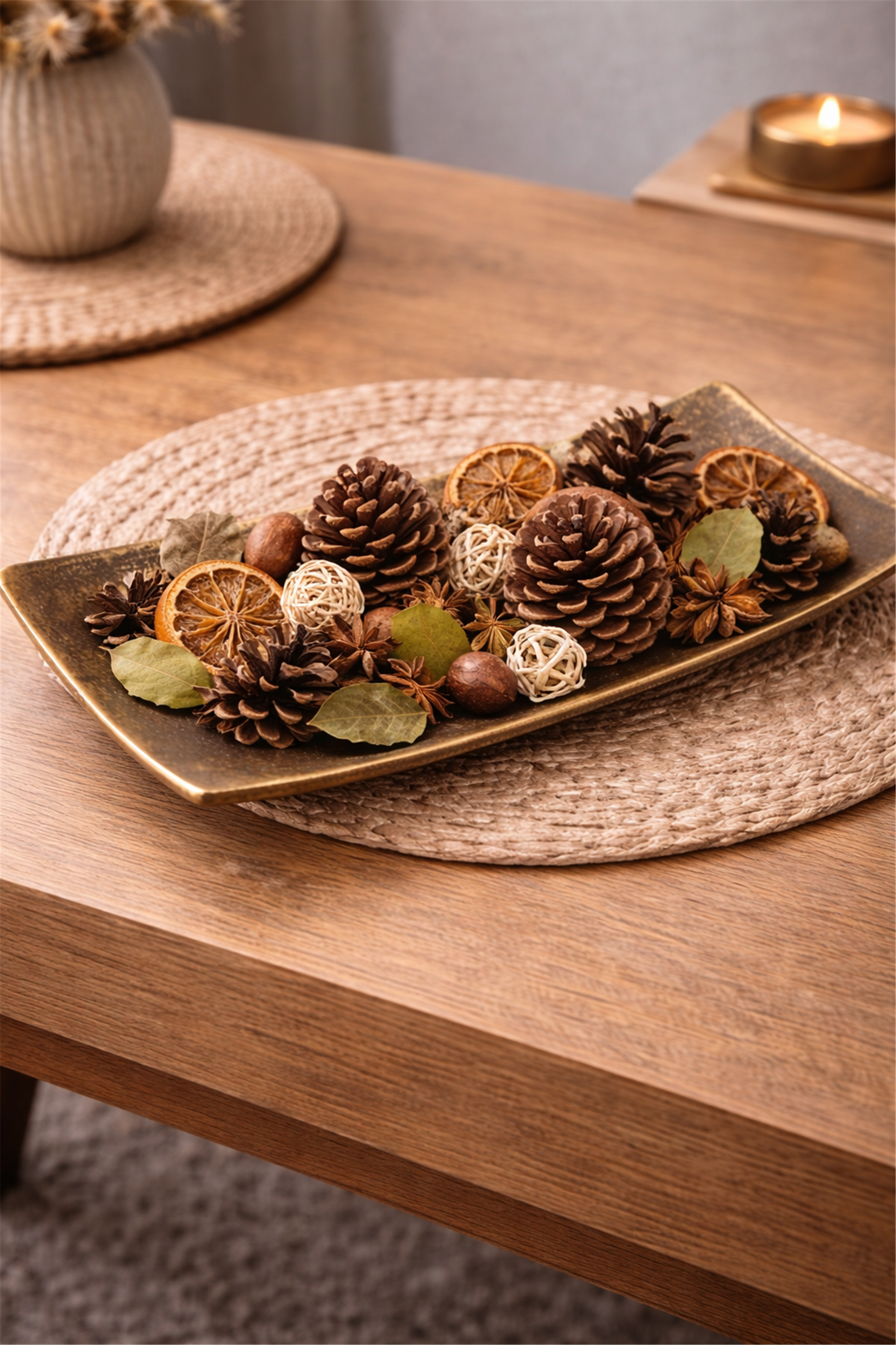 Gold-Tone Rectangular Decorative Tray