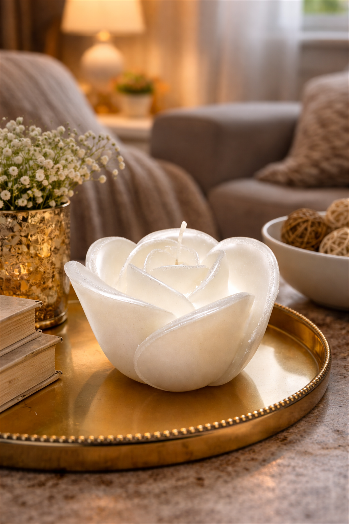 Çiçek Formlu Dekoratif Mum