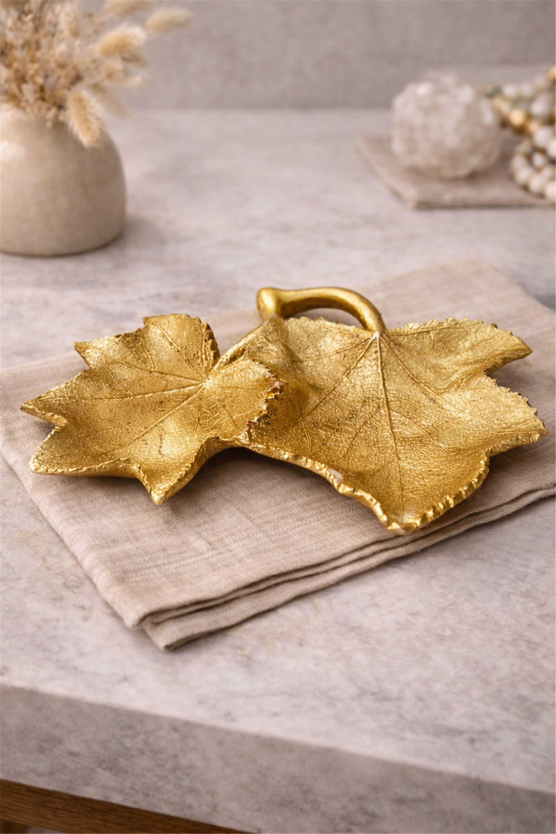 Yaprak Formlu Dekoratif Tepsi