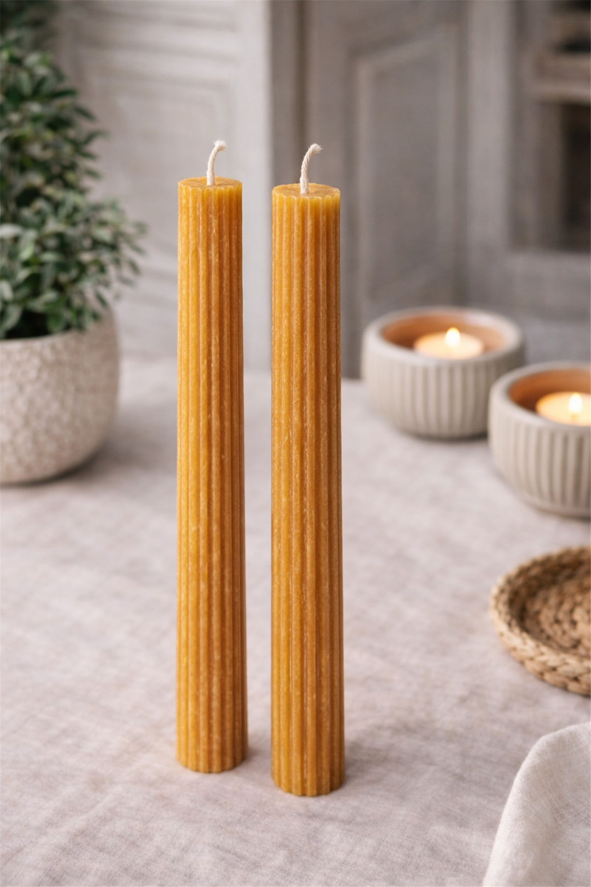 4-Pack Amber Scented Pillar Candles