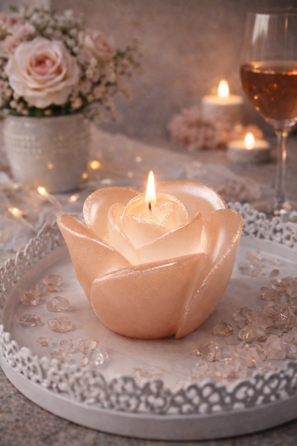 Flower-Shaped Decorative Candle