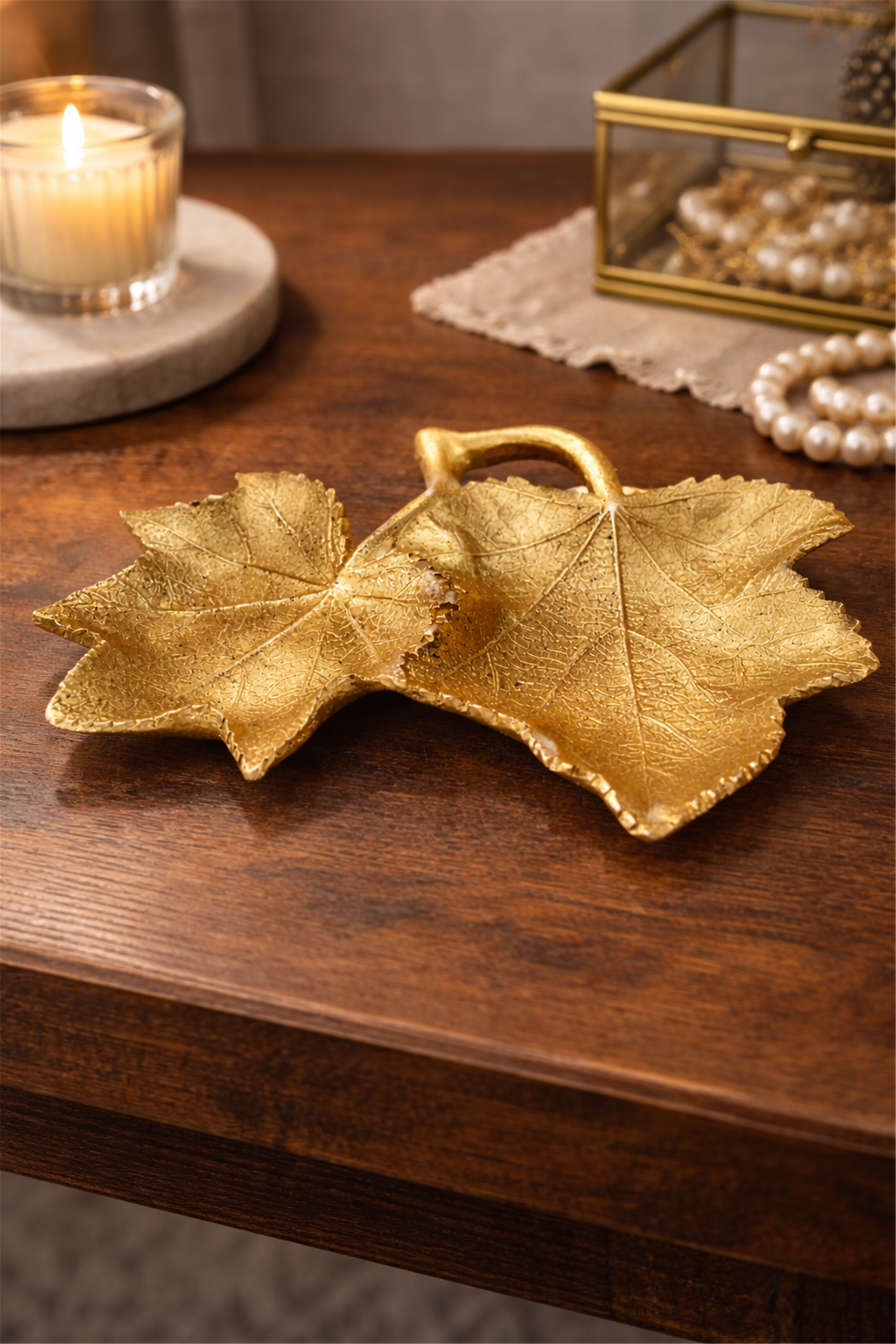Leaf-Shaped Decorative Tray