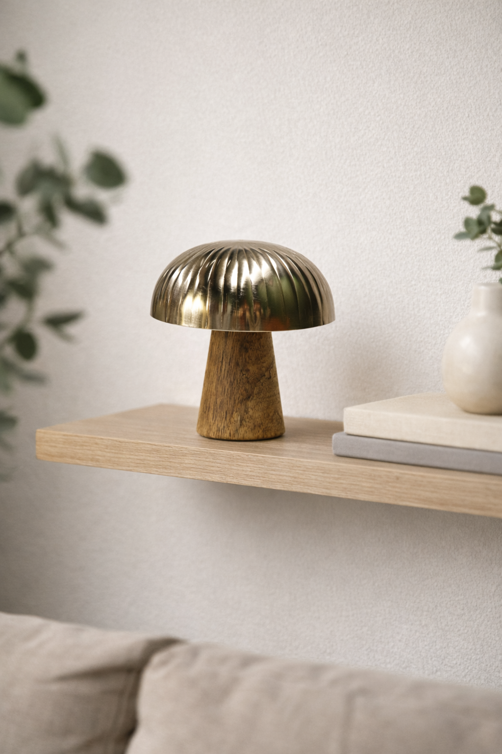 Silver Dokulu Mantar Formlu Dekoratif Obje – Küçük Boy