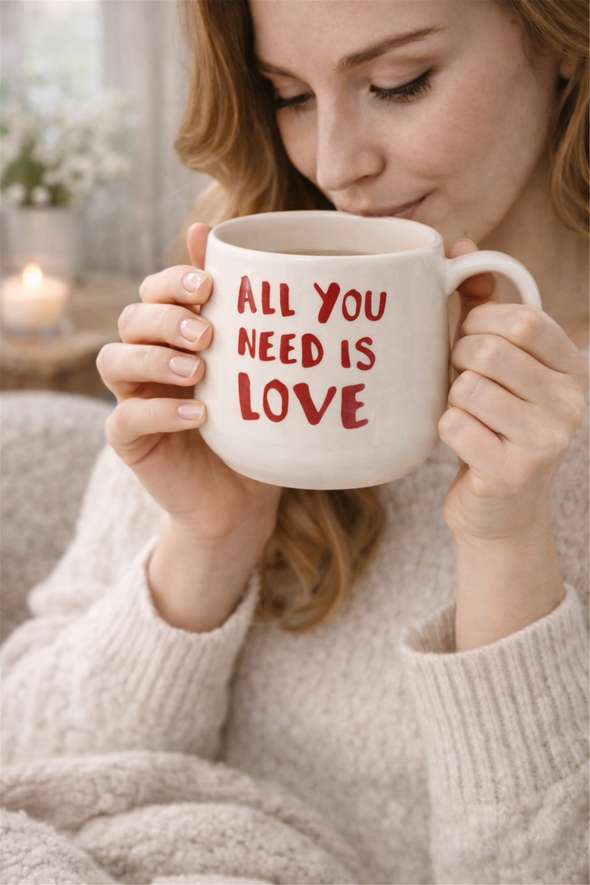 Love Yazılı Seramik Kupa