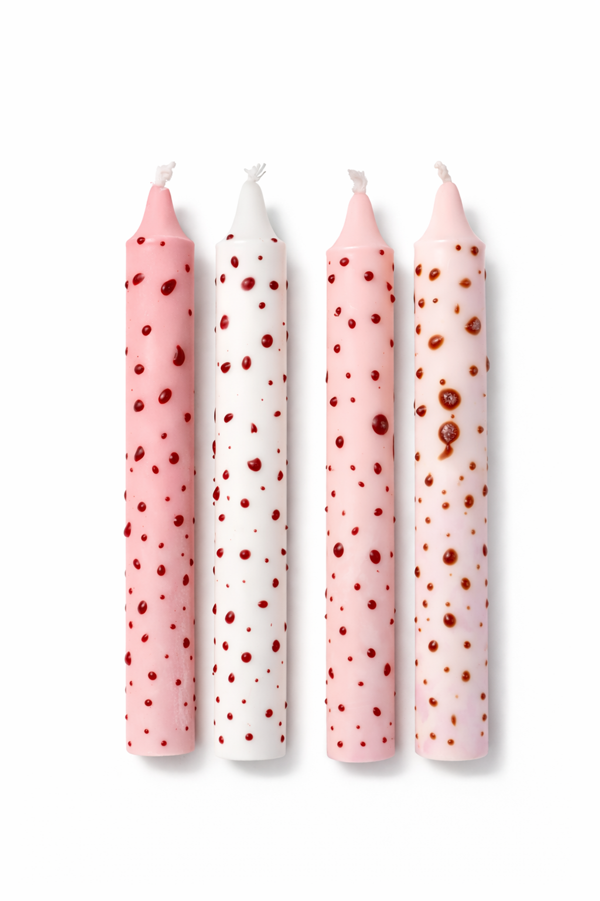 El Yapımı Dekoratif Şamdan Mumları- 4'lü Set-