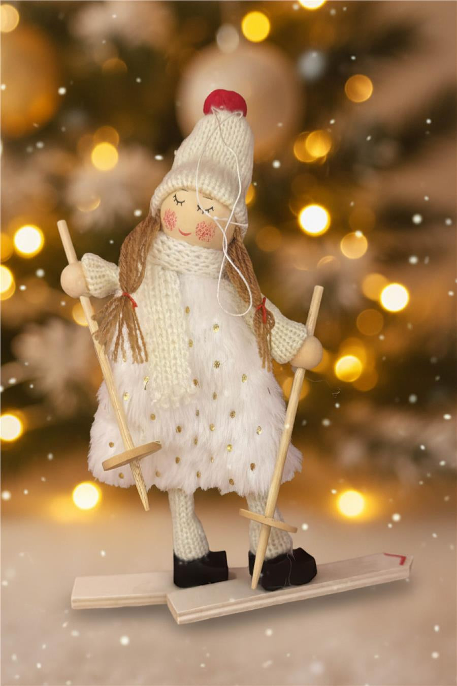 Yılbaşı Ağaç Süsü – Kayaklı Noel Figürü