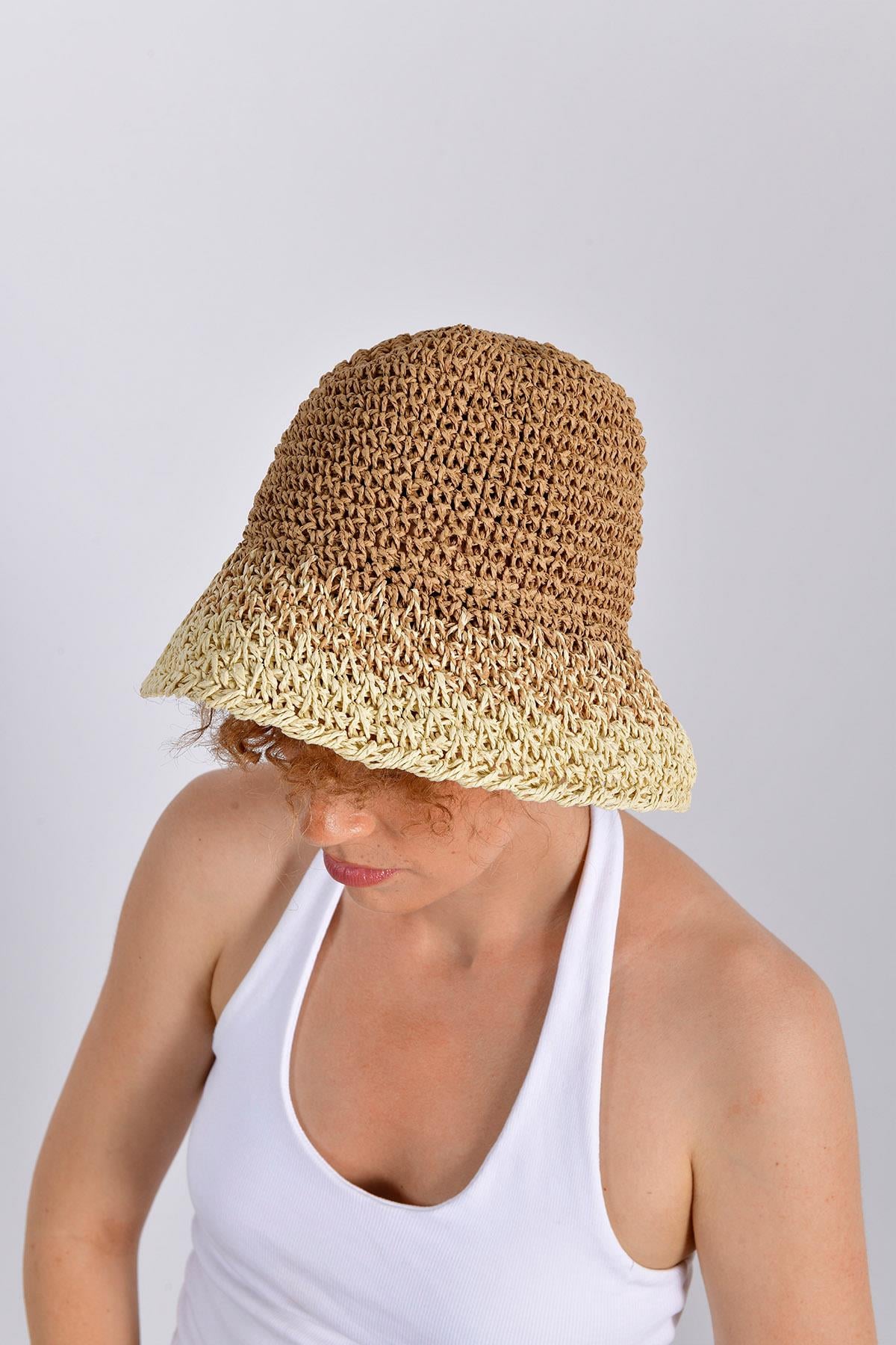 Karamel Renk Geçişli Şapka