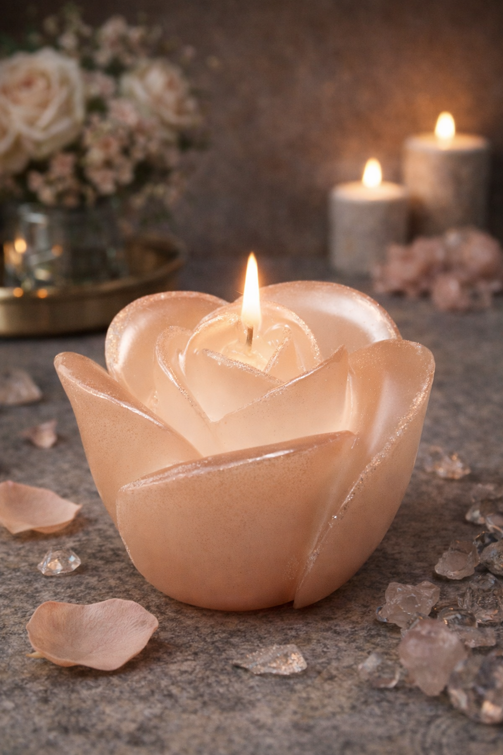 Çiçek Formlu Dekoratif Mum