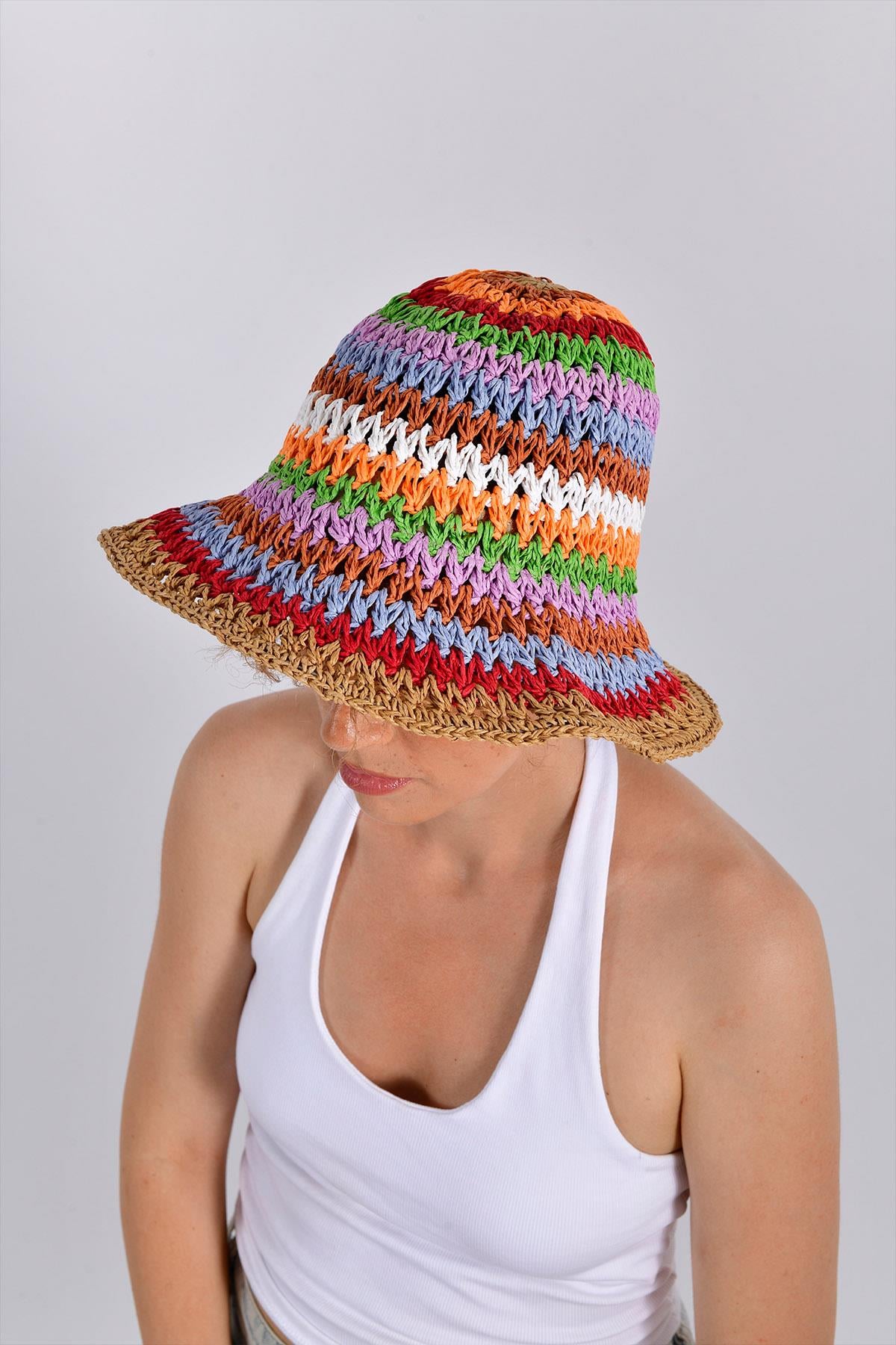 Zikzak Çiçek Şapka