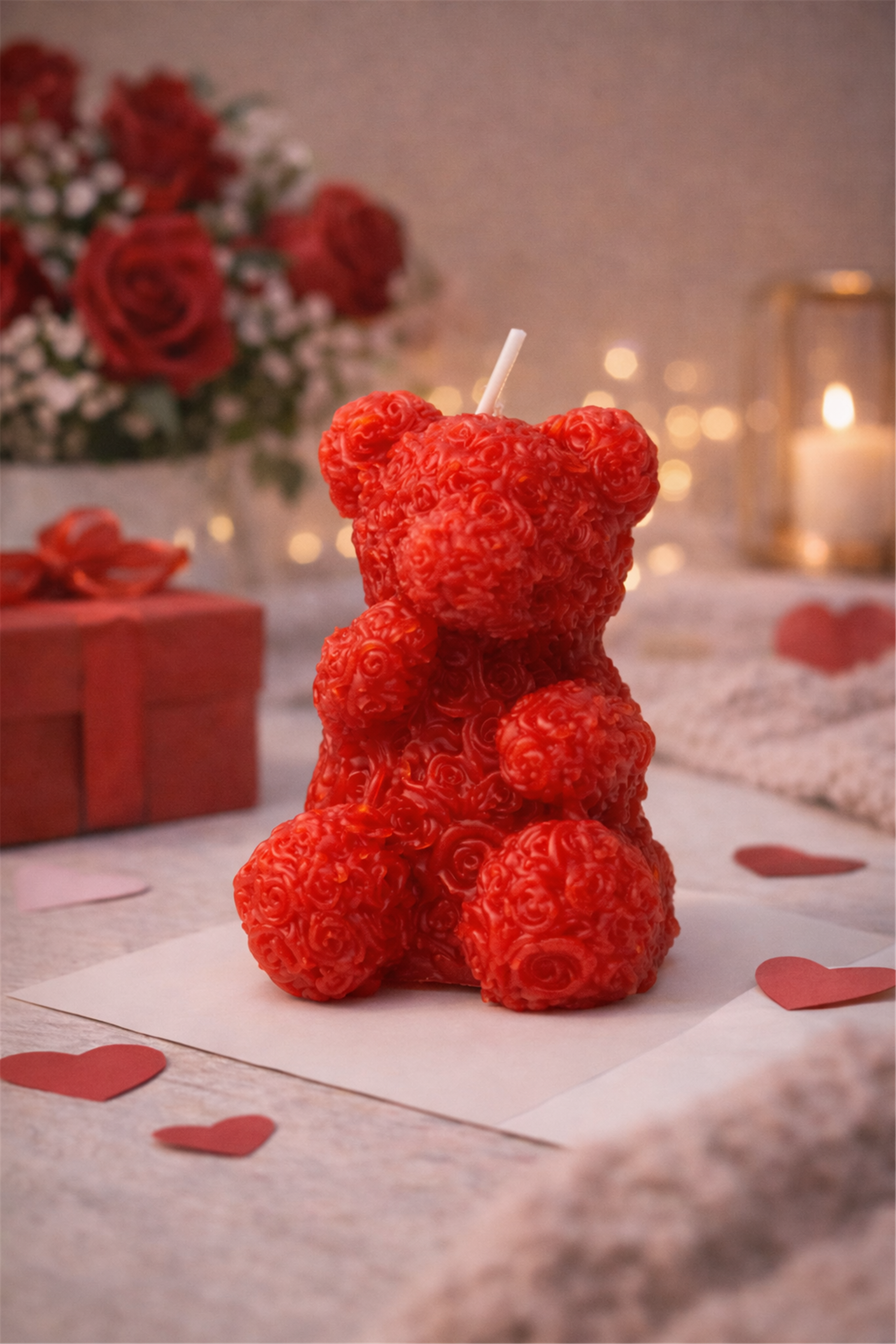 Teddy Bear Shaped Decorative Candle 4 Pieces
