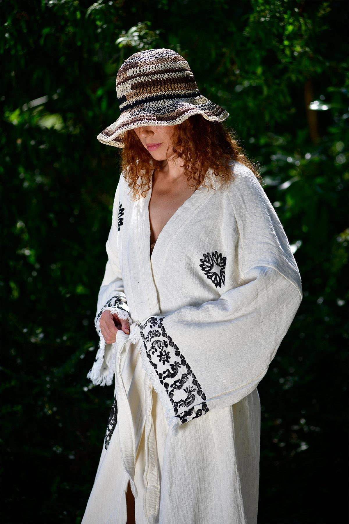 Natural Striped Hat