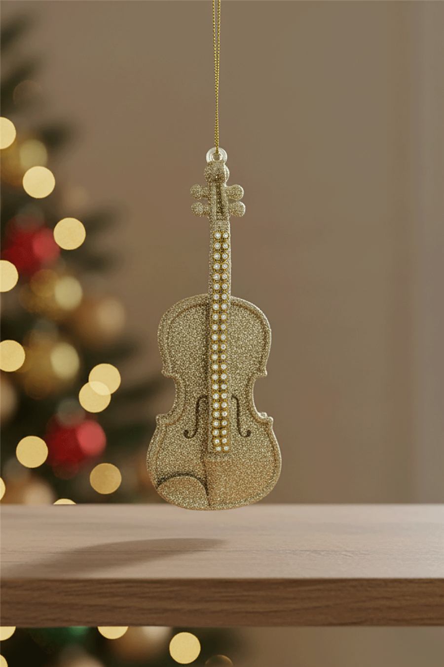 Golden Violin Tree Ornament