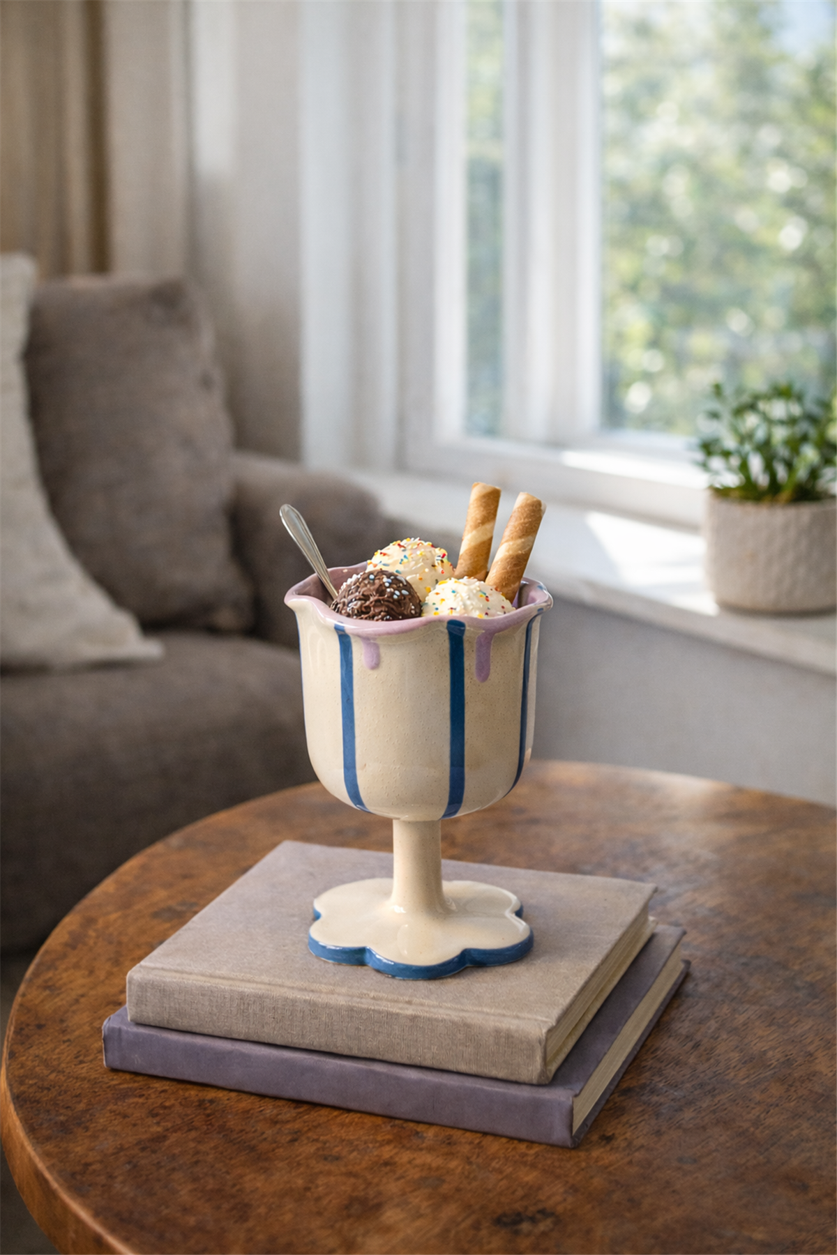 Handmade Ceramic Goblet – Hand-Painted Detail