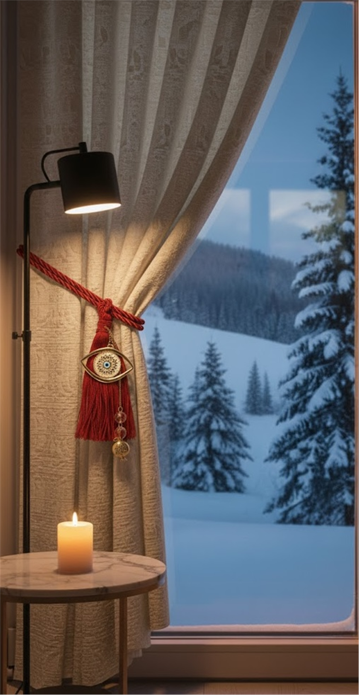 Sembollü Püsküllü Dekoratif Askı